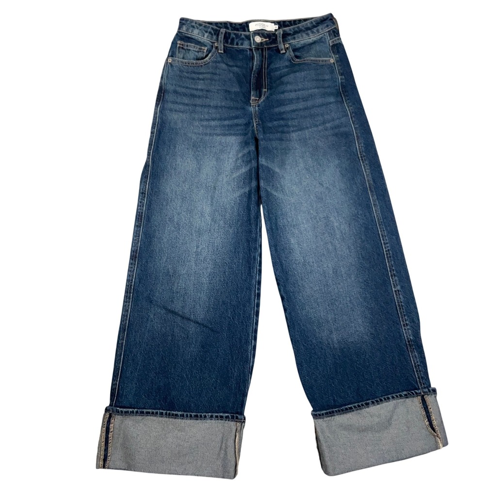 Hidden Nori Jeans Women 25 Blue High Rise Super Wide Leg Cuffed
